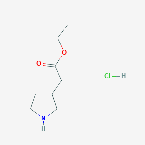 molecular formula C8H16ClNO2 B1427366 Ethyl 2-(pyrrolidin-3-yl)acetate hydrochloride CAS No. 726139-60-2