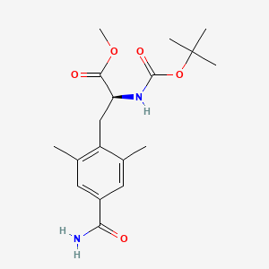molecular formula C18H26N2O5 B1427372 (S)-methyl 2-((tert-butoxycarbonyl)amino)-3-(4-carbamoyl-2,6-dimethylphenyl)propanoate CAS No. 623950-05-0