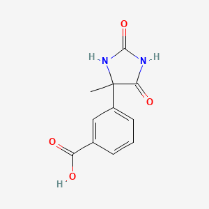 molecular formula C11H10N2O4 B1427376 3-(4-甲基-2,5-二氧代咪唑烷-4-基)苯甲酸 CAS No. 652992-47-7