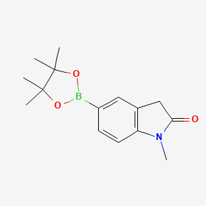 molecular formula C15H20BNO3 B1427377 1-Methyl-5-(4,4,5,5-tetramethyl-1,3,2-dioxaborolan-2-YL)indolin-2-one CAS No. 1220696-38-7