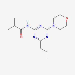 molecular formula C14H23N5O2 B14273791 Propanamide, 2-methyl-N-(4-(4-morpholinyl)-6-propyl-1,3,5-triazin-2-yl)- CAS No. 127374-95-2
