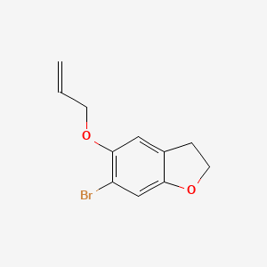 molecular formula C11H11BrO2 B14273794 Benzofuran, 6-bromo-2,3-dihydro-5-(2-propenyloxy)- CAS No. 184473-62-9