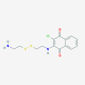 molecular formula C14H15ClN2O2S2 B14273816 2-({2-[(2-Aminoethyl)disulfanyl]ethyl}amino)-3-chloronaphthalene-1,4-dione CAS No. 137506-20-8