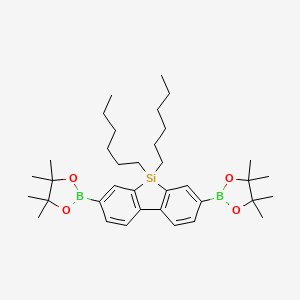 molecular formula C36H56B2O4Si B1427383 9,9-二己基-9H-9-硅杂芴-2,7-双(硼酸频哪醇酯) CAS No. 852138-91-1