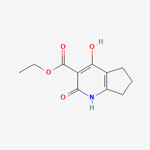molecular formula C11H13NO4 B1427384 ethyl 2,4-dihydroxy-6,7-dihydro-5H-cyclopenta[b]pyridine-3-carboxylate CAS No. 55618-82-1
