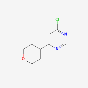 molecular formula C9H11ClN2O B1427385 4-chloro-6-(tetrahydro-2H-pyran-4-yl)pyrimidine CAS No. 1350356-47-6