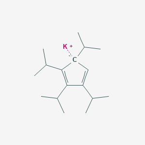 molecular formula C17H29K B14273873 potassium;1,2,3,5-tetra(propan-2-yl)cyclopenta-1,3-diene CAS No. 133947-37-2