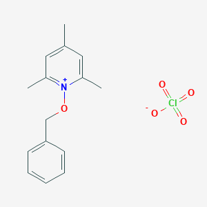 molecular formula C15H18ClNO5 B14273876 1-(Benzyloxy)-2,4,6-trimethylpyridin-1-ium perchlorate CAS No. 136969-37-4