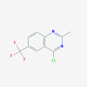 molecular formula C10H6ClF3N2 B1427388 4-Chloro-2-methyl-6-(trifluoromethyl)quinazoline CAS No. 1422284-63-6