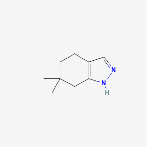 molecular formula C9H14N2 B1427389 6,6-Dimethyl-4,5,6,7-tetrahydro-1H-indazole CAS No. 1309788-49-5