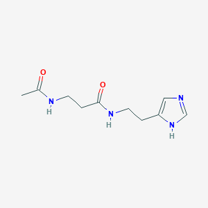 molecular formula C10H16N4O2 B14273893 N~3~-Acetyl-N-[2-(1H-imidazol-5-yl)ethyl]-beta-alaninamide CAS No. 159329-77-8