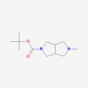 molecular formula C12H22N2O2 B1427391 tert-Butyl 5-methylhexahydropyrrolo[3,4-c]pyrrole-2(1H)-carboxylate CAS No. 1048108-76-4