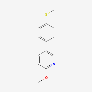 molecular formula C13H13NOS B1427399 2-甲氧基-5-[4-(甲硫基)苯基]吡啶 CAS No. 1381944-73-5
