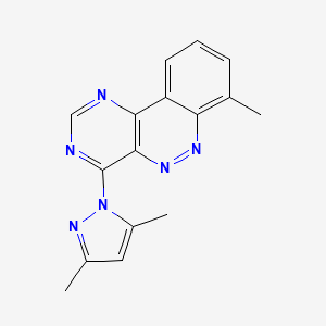 molecular formula C16H14N6 B14274028 Pyrimido(5,4-c)cinnoline, 4-(3,5-dimethyl-1H-pyrazol-1-yl)-7-methyl- CAS No. 159418-07-2