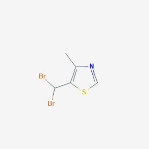 molecular formula C5H5Br2NS B14274051 Thiazole, 5-(dibromomethyl)-4-methyl- CAS No. 185145-59-9