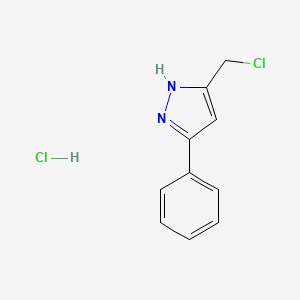 molecular formula C10H10Cl2N2 B1427414 5-(chloromethyl)-3-phenyl-1H-pyrazole hydrochloride CAS No. 493038-58-7