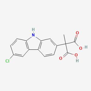 molecular formula C16H12ClNO4 B1427415 2-(6-Chloro-9H-carbazol-2-yl)-2-methylpropanedioic acid CAS No. 252288-17-8