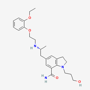 (R)-5-[2-[[2-(2-ethoxyphenoxy)-ethyl]amino]propyl]-1-(3-hydroxypropyl)-2,3-dihydro-1H-indole-7-carboxamide