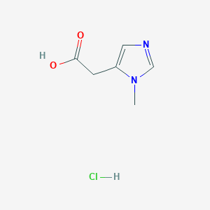 molecular formula C6H9ClN2O2 B1427424 Pi-Methylimidazoleacetic acid hydrochloride CAS No. 1071661-55-6