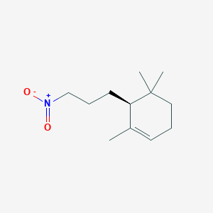 molecular formula C12H21NO2 B14274303 (6S)-1,5,5-Trimethyl-6-(3-nitropropyl)cyclohex-1-ene CAS No. 185101-07-9