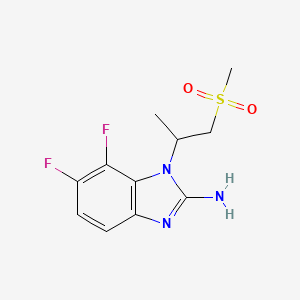 molecular formula C11H13F2N3O2S B1427440 6,7-difluoro-1-(1-methanesulfonylpropan-2-yl)-1H-1,3-benzodiazol-2-amine CAS No. 1378723-56-8