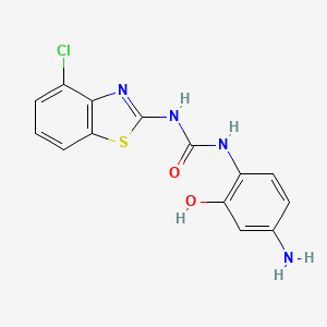 molecular formula C14H11ClN4O2S B14274411 N-(4-Amino-2-hydroxyphenyl)-N'-(4-chloro-1,3-benzothiazol-2-yl)urea CAS No. 138122-03-9
