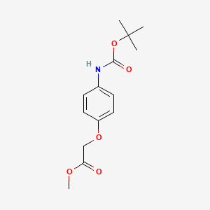 molecular formula C14H19NO5 B1427446 Methyl 2-(4-((tert-butoxycarbonyl)amino)phenoxy)acetate CAS No. 632388-02-4
