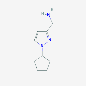 molecular formula C9H15N3 B1427448 (1-cyclopentyl-1H-pyrazol-3-yl)methanamine CAS No. 1343600-26-9
