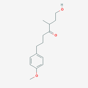 molecular formula C15H22O3 B14274492 1-Hydroxy-7-(4-methoxyphenyl)-3-methylheptan-4-one CAS No. 138850-32-5