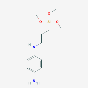 molecular formula C12H22N2O3Si B14274510 N~1~-[3-(Trimethoxysilyl)propyl]benzene-1,4-diamine CAS No. 133080-76-9