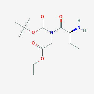 molecular formula C13H24N2O5 B14274544 Glycine, N-[(1,1-dimethylethoxy)carbonyl]-L-2-aminobutanoyl-, ethyl ester (9CI) 
