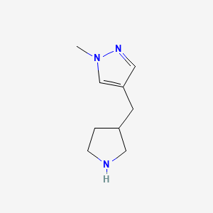 molecular formula C9H15N3 B1427458 1-methyl-4-(pyrrolidin-3-ylmethyl)-1H-pyrazole CAS No. 1339153-35-3