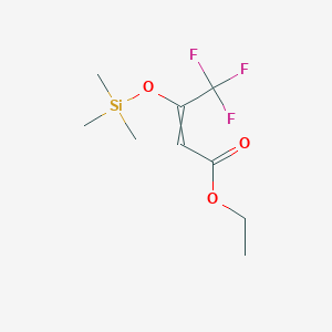 molecular formula C9H15F3O3Si B14274581 Ethyl 4,4,4-trifluoro-3-[(trimethylsilyl)oxy]but-2-enoate CAS No. 136430-49-4