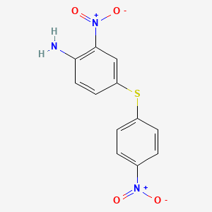 molecular formula C12H9N3O4S B14274590 Benzenamine, 2-nitro-4-[(4-nitrophenyl)thio]- CAS No. 127923-96-0