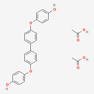 molecular formula C28H26O8 B14274591 Acetic acid;4-[4-[4-(4-hydroxyphenoxy)phenyl]phenoxy]phenol CAS No. 133387-21-0