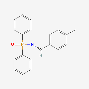 molecular formula C20H18NOP B14274592 N-[(4-Methylphenyl)methylidene]-P,P-diphenylphosphinic amide CAS No. 154675-28-2