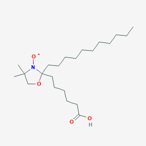 molecular formula C22H42NO4 B142746 3-Oxazolidinyloxy, 2-(5-carboxypentyl)-4,4-dimethyl-2-undecyl- CAS No. 40951-82-4