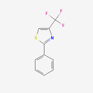 molecular formula C10H6F3NS B14274630 Thiazole, 2-phenyl-4-(trifluoromethyl)- CAS No. 137929-12-5