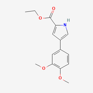 molecular formula C15H17NO4 B14274709 Ethyl 4-(3,4-dimethoxyphenyl)-1H-pyrrole-2-carboxylate CAS No. 127572-59-2
