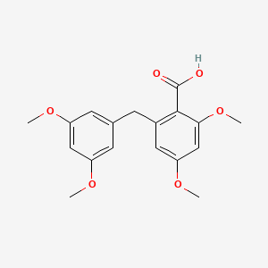 molecular formula C18H20O6 B14274899 2-[(3,5-Dimethoxyphenyl)methyl]-4,6-dimethoxybenzoic acid CAS No. 168287-25-0