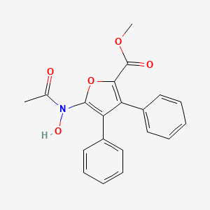 molecular formula C20H17NO5 B14274943 Methyl 3,4-diphenyl-N-hydroxy-5-acetylamino-2-furoate CAS No. 133960-22-2