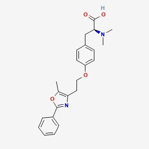 molecular formula C23H26N2O4 B14274987 N,N-Dimethyl-O-[2-(5-methyl-2-phenyl-1,3-oxazol-4-yl)ethyl]-L-tyrosine CAS No. 185679-34-9