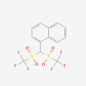 molecular formula C13H8F6O4S2 B14275107 Naphthalene, 1-[bis[(trifluoromethyl)sulfonyl]methyl]- CAS No. 130875-42-2