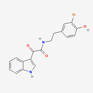 molecular formula C18H15BrN2O3 B14275236 N-[2-(3-bromo-4-hydroxyphenyl)ethyl]-2-(1H-indol-3-yl)-2-oxoacetamide CAS No. 129369-41-1