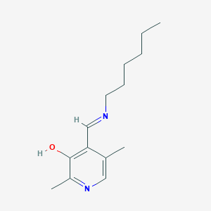molecular formula C14H22N2O B14275335 4-[(Hexylamino)methylidene]-2,5-dimethylpyridin-3(4H)-one CAS No. 128669-12-5