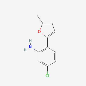 molecular formula C11H10ClNO B1427537 5-氯-2-(5-甲基呋喃-2-基)苯胺 CAS No. 1045704-67-3
