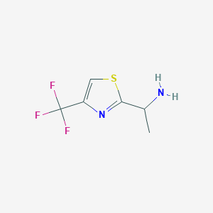 molecular formula C6H7F3N2S B1427538 1-[4-(Trifluoromethyl)-1,3-thiazol-2-yl]ethan-1-amine CAS No. 933698-96-5