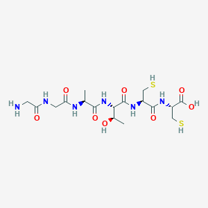 molecular formula C17H30N6O8S2 B14275402 Glycylglycyl-L-alanyl-L-threonyl-L-cysteinyl-L-cysteine CAS No. 184778-53-8
