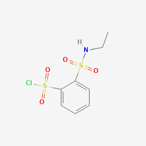 molecular formula C8H10ClNO4S2 B1427541 2-(Ethylsulfamoyl)benzene-1-sulfonyl chloride CAS No. 1250663-44-5