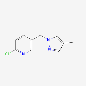 molecular formula C10H10ClN3 B1427549 2-chloro-5-[(4-methyl-1H-pyrazol-1-yl)methyl]pyridine CAS No. 1183842-17-2